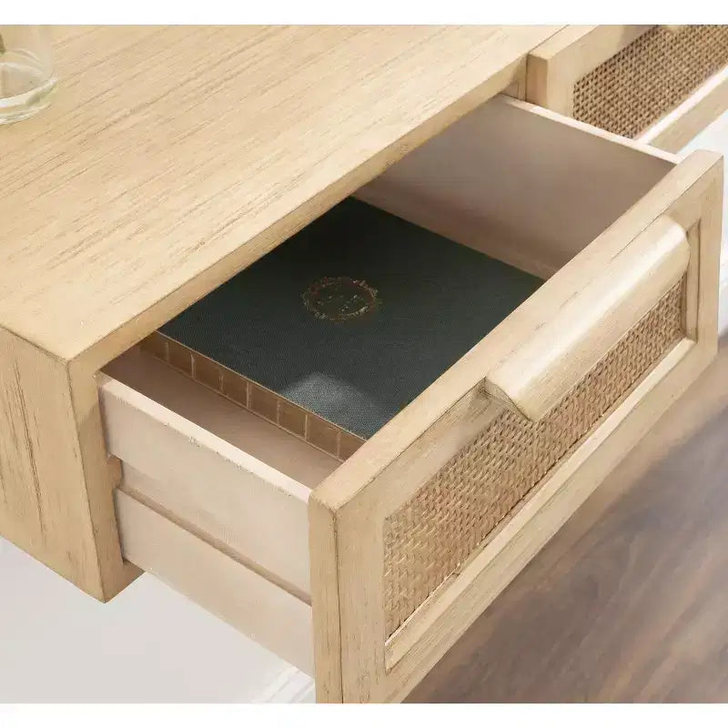 Console flottante en rotin