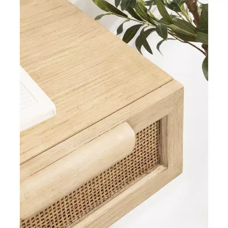 Console flottante en rotin