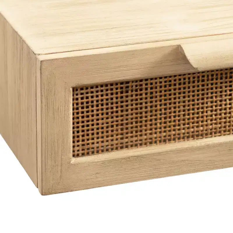 Console flottante en rotin