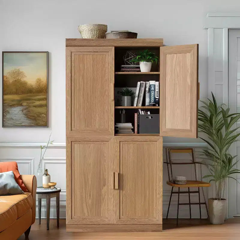 Bibliothèque décorative aspect bois