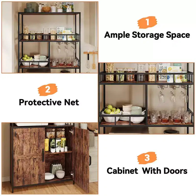 Étagère de boulanger industrielle avec armoire