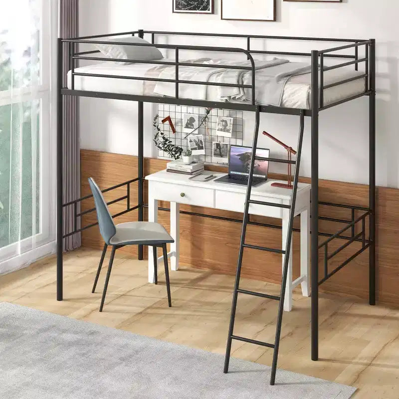 Structure de lit mezzanine métallique double