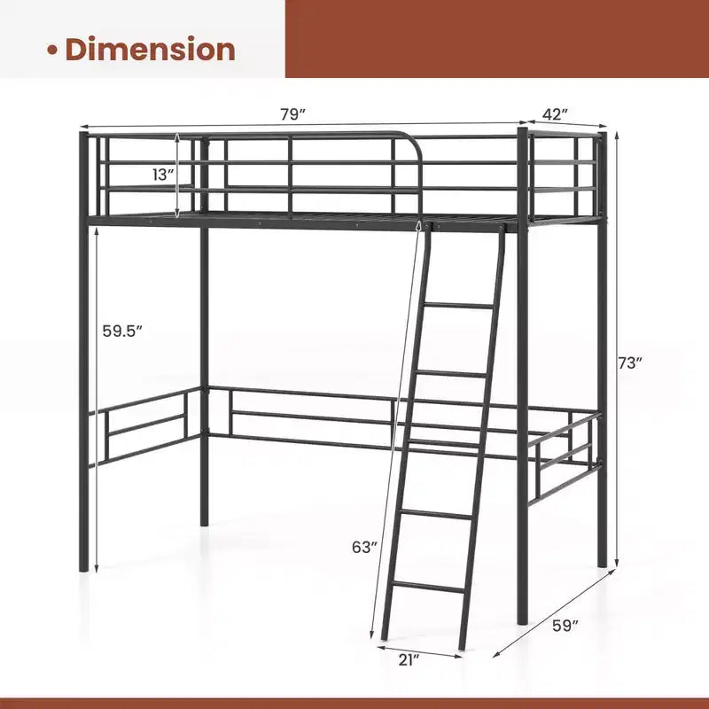 Structure de lit mezzanine métallique double