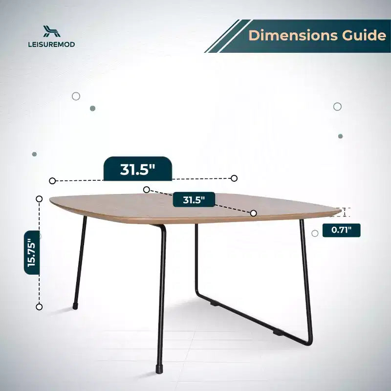 Table basse carrée Mid-Century Modern