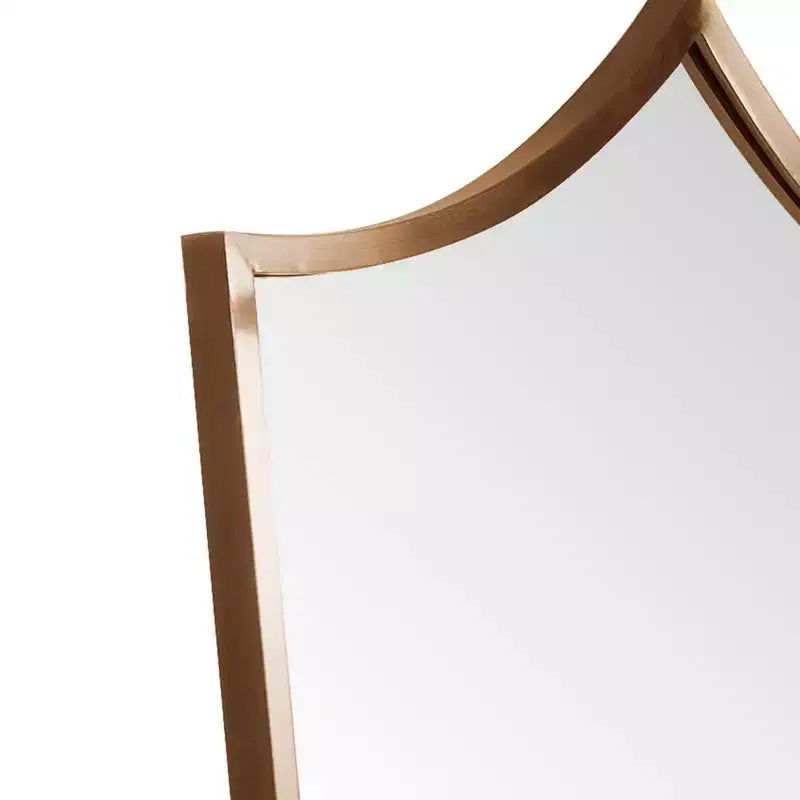 Miroir-bouclier à cadre en acier inoxydable
