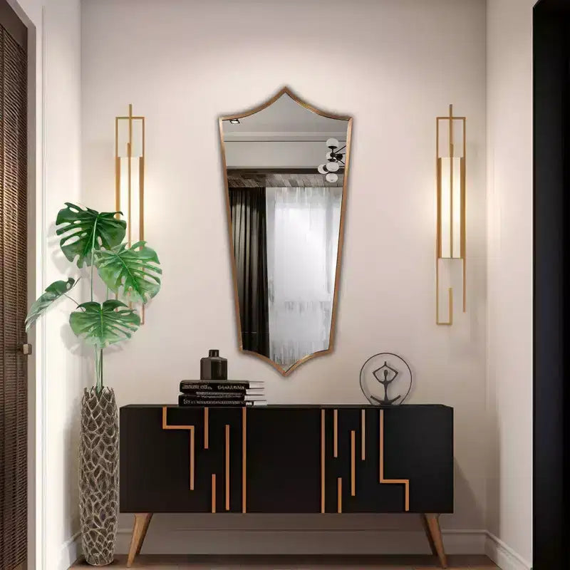 Miroir-bouclier à cadre en acier inoxydable