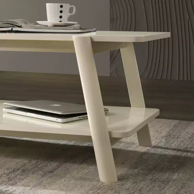 Table basse étagère en bois de style Mid-Century Modern
