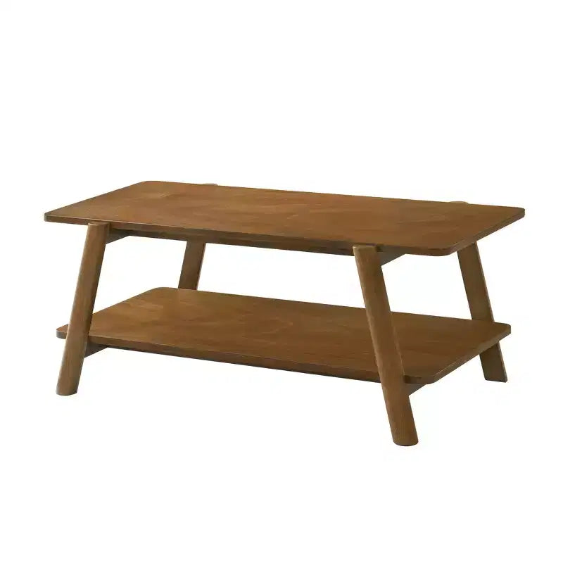 Table basse étagère en bois de style Mid-Century Modern