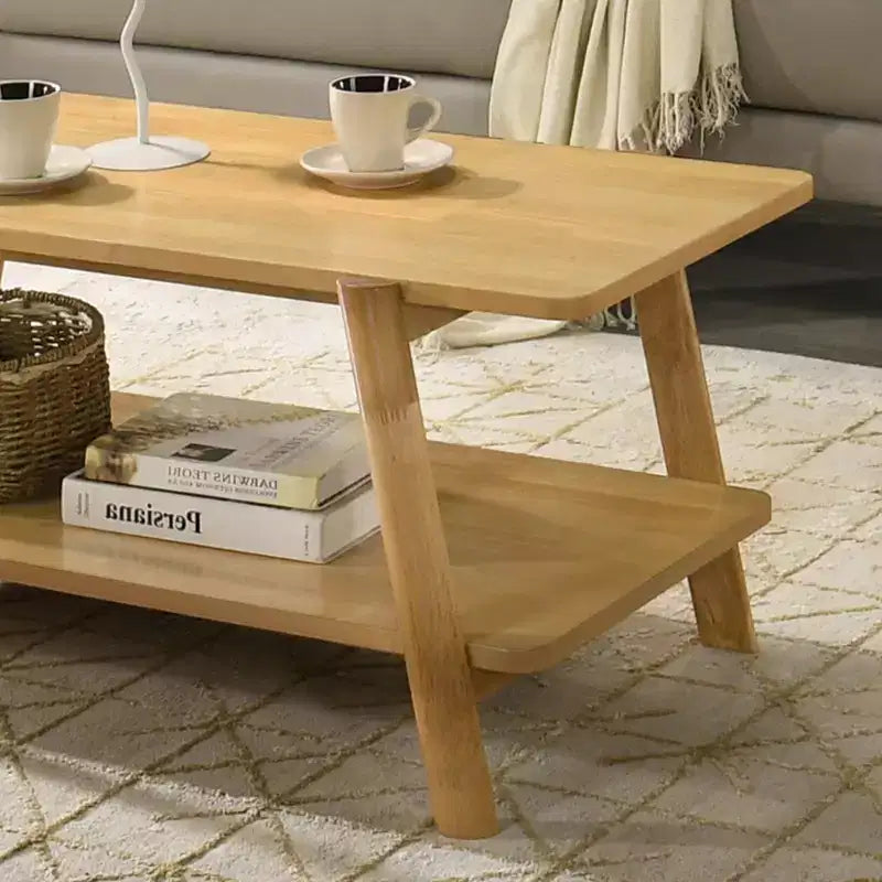 Table basse étagère en bois de style Mid-Century Modern
