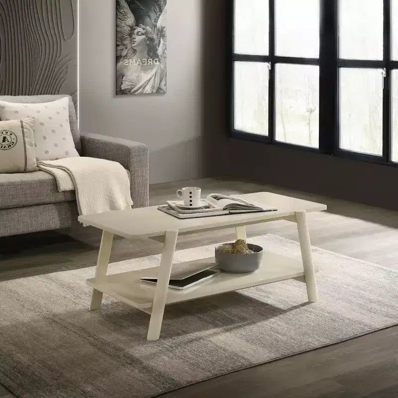 Table basse étagère en bois de style Mid-Century Modern