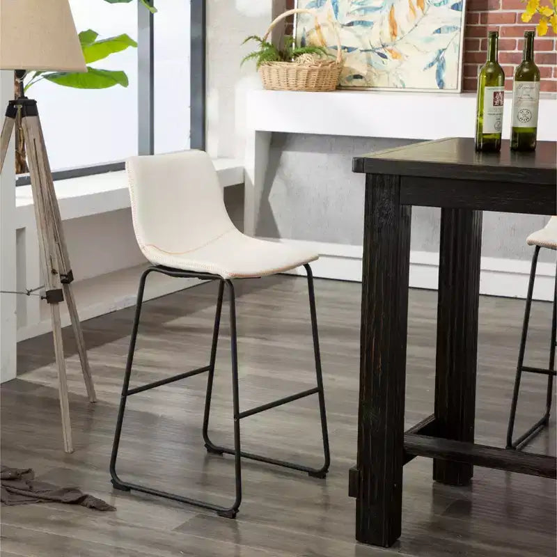 Tabourets de bar vintage blancs