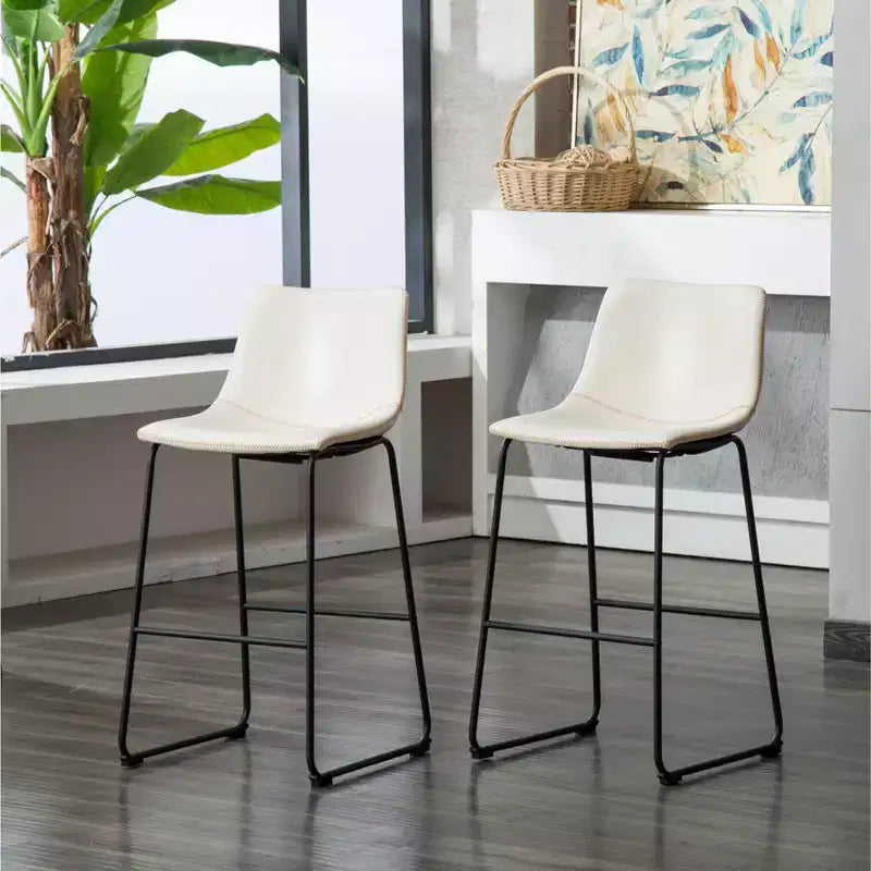 Tabourets de bar vintage blancs