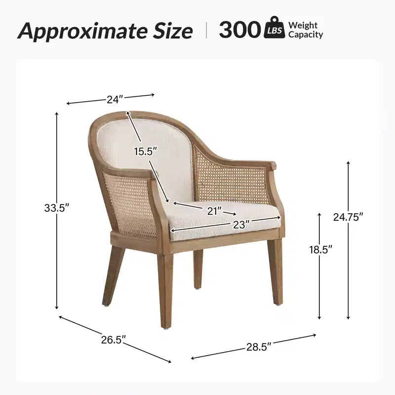 Fauteuils d'appoint en rotin et bois massif, style rustique