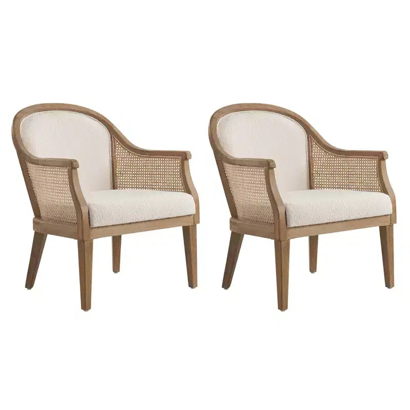 Fauteuils d'appoint en rotin et bois massif, style rustique