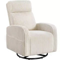 Yaheetech Corduroy Swivel Nursery Glider Chair Rocker Chair